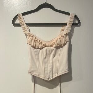 Ruffled Cream Corset Top